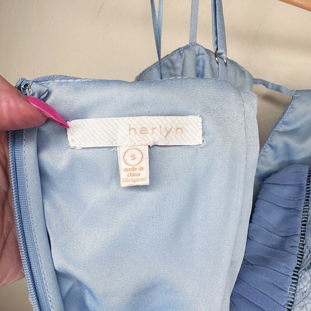 Harlyn Scallop Hem Lace Cocktail Sheath Bodycon Periwinkle Blue Dress Small - Picture 13 of 15